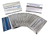 Cool Teeth Whitening Zero Peroxide Strips for Sensitive Teeth and Gums Whitener Band Kit 28 Pcs 14 Treatments 2 Week Supply Color Chart Gentle No Hp Bleach Free Instant White Tooth Non Slip Formula