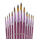 YOUSHARES 12pcs Art Paint Brush Set for Watercolor, Oil, Acrylic Painting / Craft, Nail, Face Paint