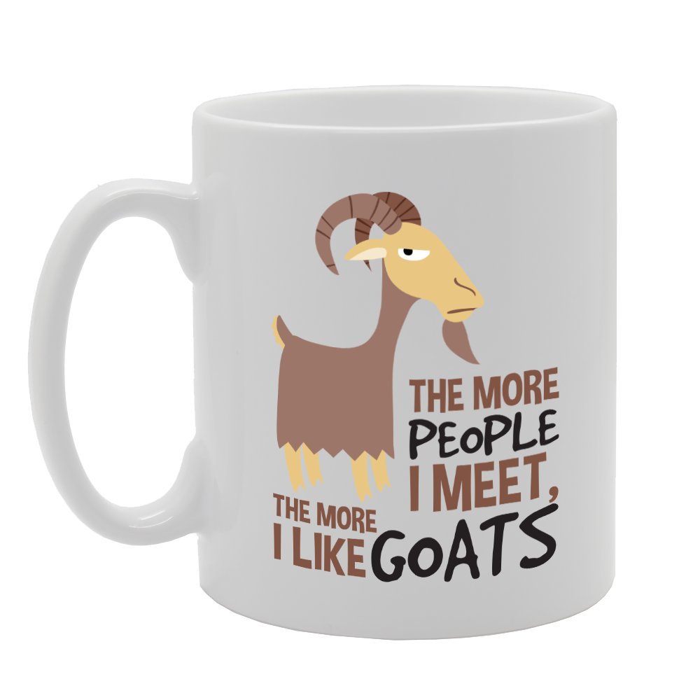 Coralgraph Inc MG3070 The More People I Meet, The More I Like Goats Novelty Gift Printed Tea Coffee Ceramic Mug