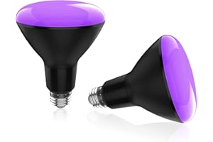 U4GLORY BR30 UV Black Light Bulb - 15W(100w Equivalent) E26 Medium Base, UVA 385-410nm, Blacklight Flood Light Bulbs Perfect for Body Paint, Blacklights Party, Fluorescent Poster, Halloween, Bedroom, 2 Pack