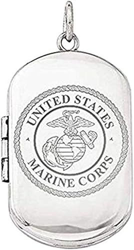 PicturesOnGold.com - Medallón de Plata de Ley con diseño de Marines y