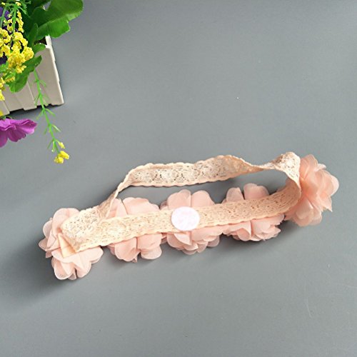 Fmeida Baby Girls Headband Flower Birthday Crown Hair Band-Gift for Baby (Pink Flower) - Thumbnail 5