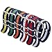 Carty Military Nylon Strap 6 Packs 20mm Watch Band Nylon Replacement Watch Straps for Men Women (Blue/White/Red+Black/Blue+Black/White+Black/Orange+Blue/Yellow+Blue/Red)
