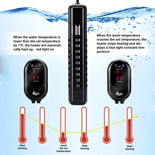 AQQA Submersible Aquarium Heater,100W/200W/300W/500W/800W Fish Tank