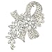 EVER FAITH Wedding Silver-Tone Bowknot Flower Clear Austrian Crystal Brooch
