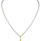 MINACHI Boho Chic Minimalist Created Turquoise Bead Chain Choker Necklace, Vintage Hippie Bohemian Jewelry Gift for Women