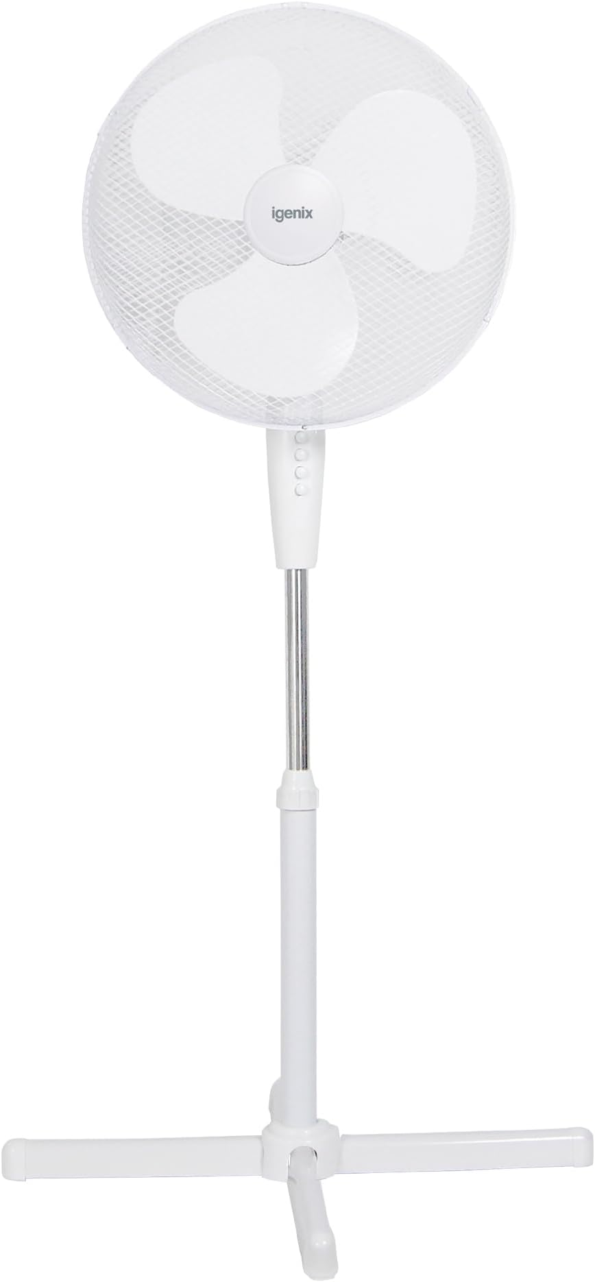 Igenix DF1655 16 Inch Pedestal Fan Quiet 3-Speed Oscillating Stand Fan 40W White