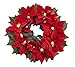 Homeseasons LED Pre-Lit Red Poinsettia, Christmas Poinsettia Wreath Centerpiece (Red)