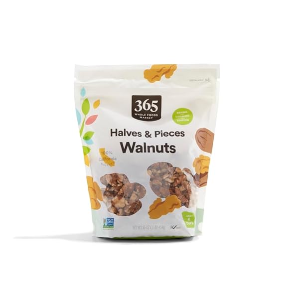 365 BY WHOLE FOODS MARKET, WALNUT HALVES & PIECES, 16 OUNCE