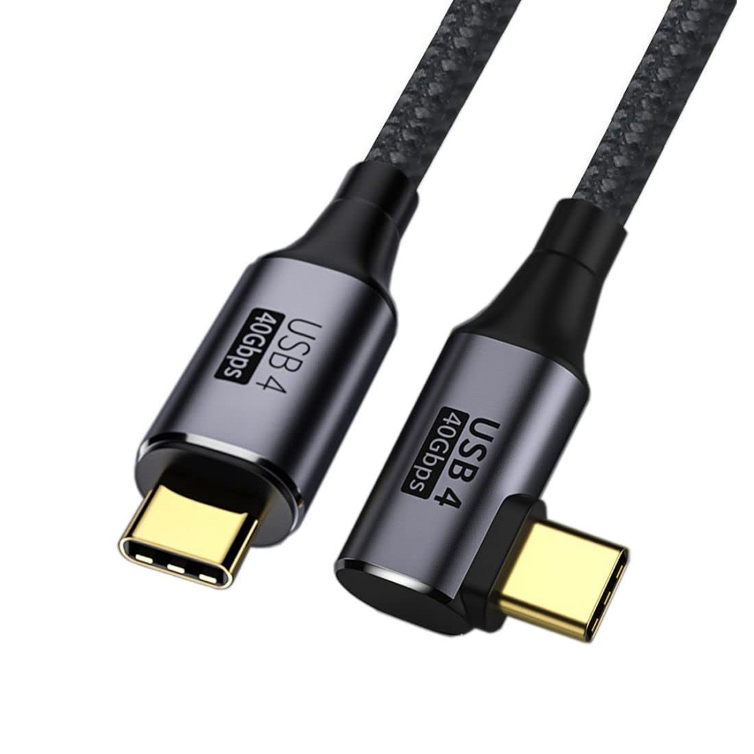 chenyang CY 90 Degree Angled USB-C to USB-C USB4 Cable 40Gbps with 100W Charging UHD 8K 5K 4K@60Hz USB4.0 Compatible with Thunderbolt3/4 0.5M