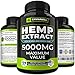 Hemp Oil Capsules 5000MG - Best for Pain, Anxiety & Stress Relief - Hemp Seed Oil Capsules Made in USA - 100% Natural Anti Inflammatory, Mood & Immune Support - Good for Skin, Hair & Nails - Omega 3