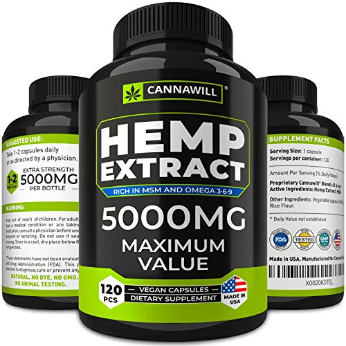 Hemp Oil Capsules for Pain Relief 5000 MG Maximized Potency Hemp