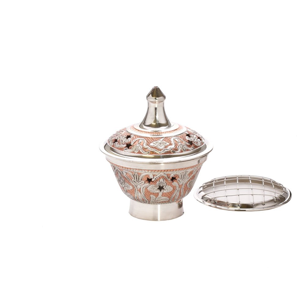NKlaus incense burner grid handmade stars nickel plated scent sticks deco salmon new 1539