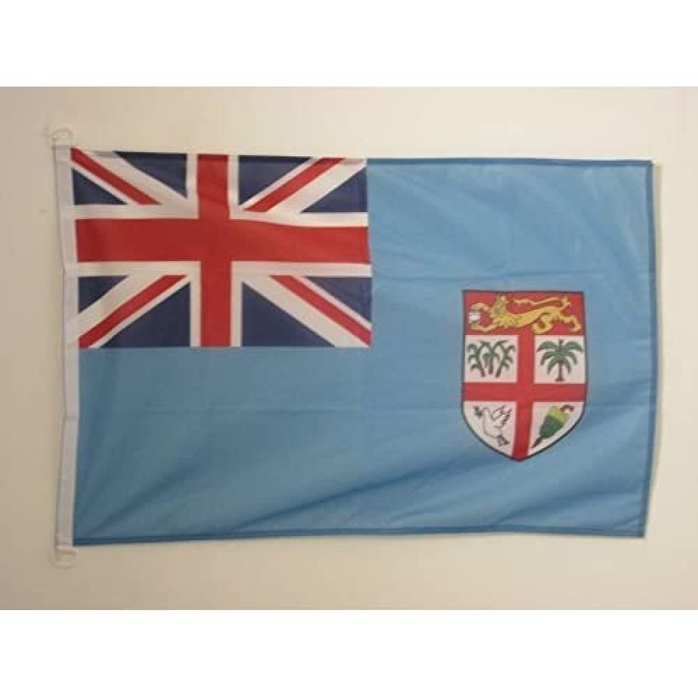 AZ FLAG - Fiji Flag - 2x3 Ft - For Outdoor - Fijian Banner Knitted Polyester with Two Plastic Rings - Fade Resistant - Vivid Colors - 2' x 3' Feet - 90x60 Cm