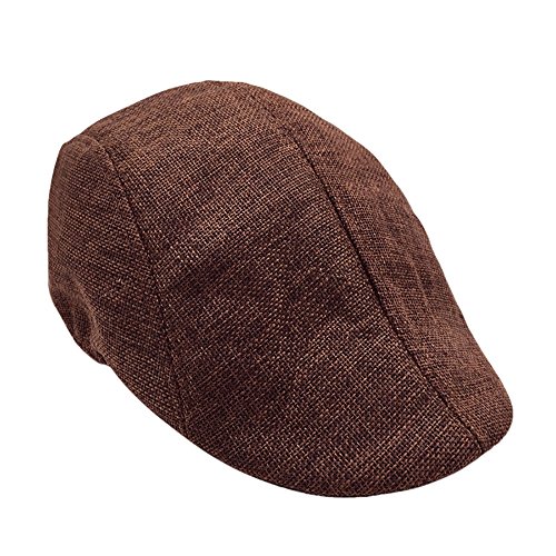 BCDshop Beret Newsboy Hat Men Women Flat Gatsby Ivy Golf Cap Retro Visor Sunhat (Brown)