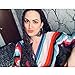 AOMEI Women Spring Summer Blouses with Puff Sleeve Sashes Shirts Peplum Tops Rainbow Stripe Size XL