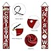 AVOIN Merry Christmas Let it Snow Porch Sign, Winter Holiday Snowman Hanging Banner Flag for Yard Indoor Outdoor Party 12 x 72 Inch