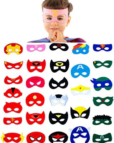 30 Superhero Masks Kids-Super Hero Party Supplies Justice League Birthday Favors