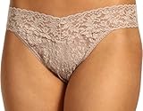 Hanky Panky Women's Signature Lace Original Rise Thong Panty, Taupe, One Size