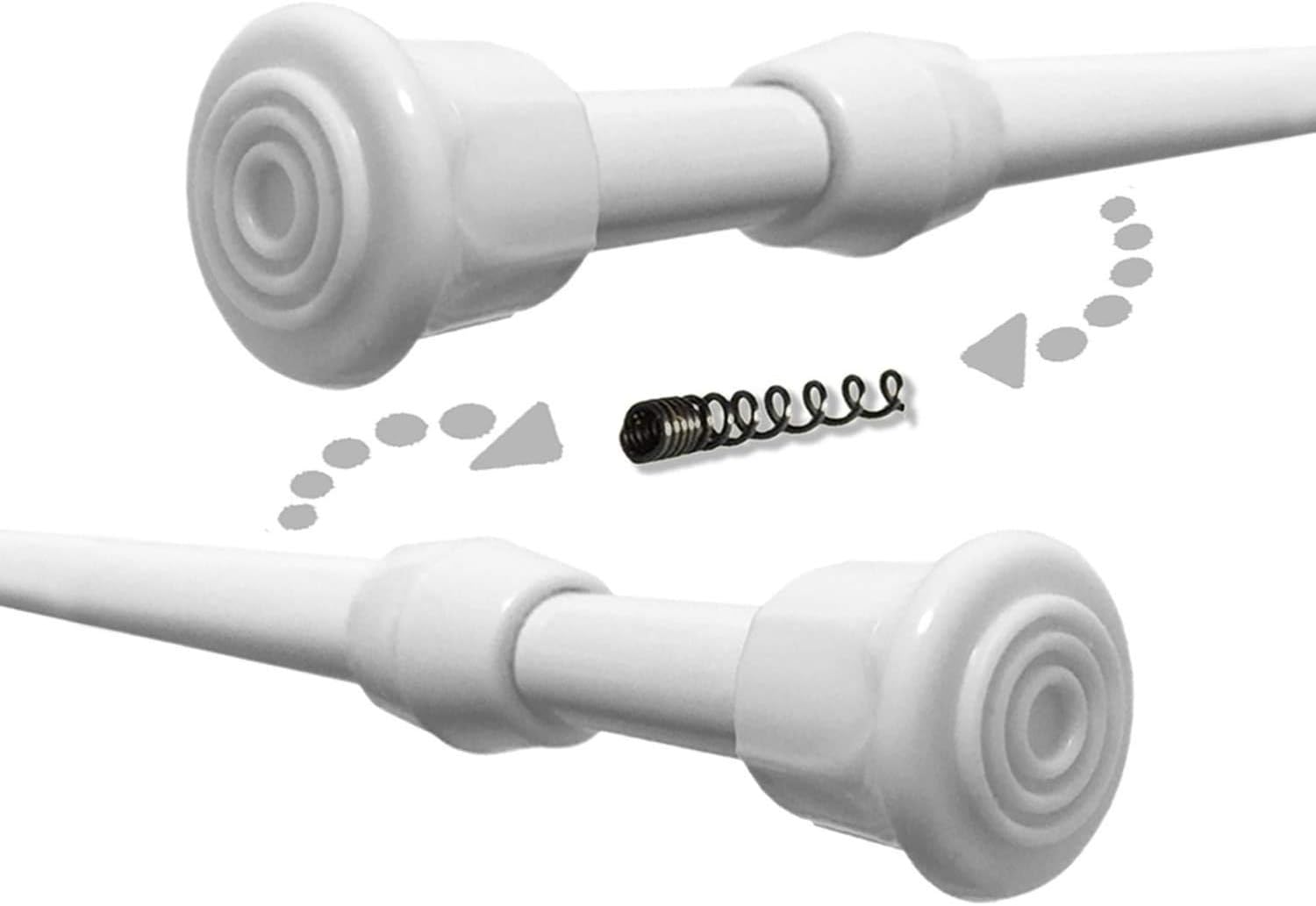 YOLOPLUS Spring Tension Rod, Extendable Telescopic Stainless Steel Seamless Adjustable Telescopic Tension Window Rods Closet Rod,Bathroom Hanging Ro (Tension Rods 16-27')