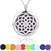 Bestwish Stainless Steel Lotus Flower Aromatherapy Essential Oil Diffuser Locket Pendant Necklace with 10 Refill Pads and 24