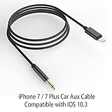 milemont Car Aux Cable For IPhone 7 / 7 Plus, Lightning To 3.5mm Premium Auxiliary Audio Cable