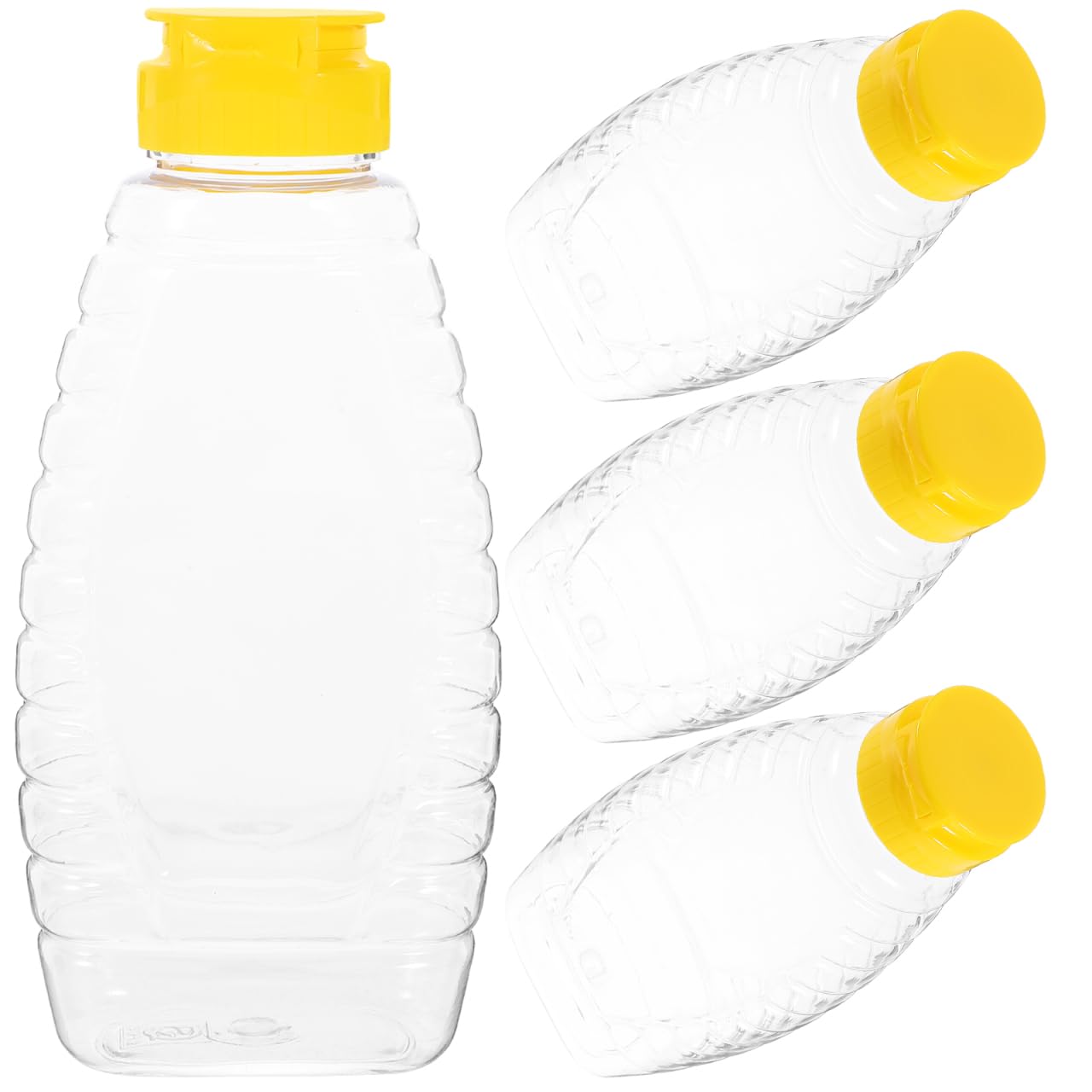 UPKOCH Transparent Honey Bottle 17Oz with Lid Reusable Food Storage Jar for Honey Jam Sauce Dispensing Suitable for Home Travel Camping and Restaurant Use