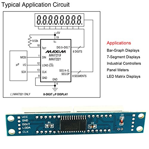 MakerFocus 4pcs 8-Digit 7 Segment Module MAX7219 8 Bit Digital Segment Tube LED Display Module Supports Cascade Eight Bit Serial 3 IO Ports for Arduino MCU/51/AVR/STM32