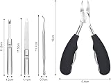 URAQT Toenail Clippers 4 Pcs Nipper Trimmer Kit with Nail File Nail Lifter Duo view 3