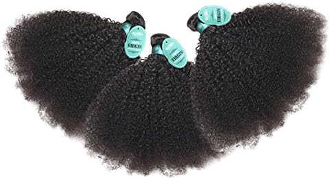HmtAfro Afro Kinky Curly 9A++ Grade 300 Gram Natural Color Brazilian Hair Extensions(10'' 10'' 10'')