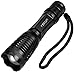 Refun E6 High-Powered Tactical Flashlight Water Resistant Handheld Flash light for Camping Hiking [Rechargeable Battery and Charger Included], Black