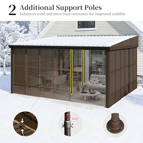 Domi 12x14 Wall Mounted Sunroom Review: Lean-to Gazebo with Steel Roof & PC Screens image 24