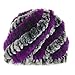 Crytech Unisex Winter Warm Rex Rabbit Fur Knitted Hat, Fashion Stretch Cossack Russian Style Handmade Knit Snow Cap Thermal Ski Hat Ear Warmer Headwrap Headgear Earwarmer for Women Men Lady (Purple)thumb 1