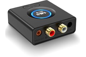 1Mii Bluetooth Audio Adapter, Low Latency Wireless Bluetooth 5.1 Audio Receiver with 3.5 mm RCA for Home Stereo Music Streami