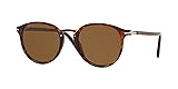 Persol PO3210S Round Sunglasses, Havana/Brown