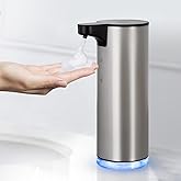 LAOPAO Automatic Soap Dispenser, Rechargeable Stainless Steel Foaming Soap Dispenser Touchless for Bathroom Auto Hand Soap Pump for Kitchen, Xmas Gift,9oz