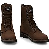 Justin Drywall 8" Work Boots for Men - Stampede Collection - Waterproof Full Grain Leather, EH Rated, Round Toe