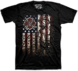 Black Ink Men's Firefighter - American Flag T-shirt