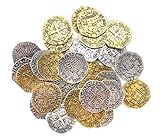 WellPackBox 300 Piece Pirate Treasure Horde With Over 150 Plastic Gold Coins and Over 150 Acrylic Jewels