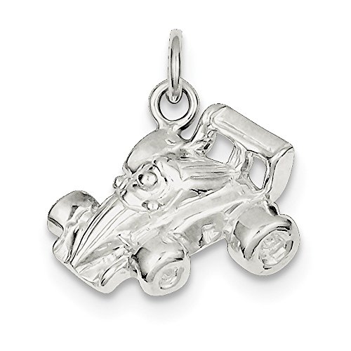 925 Sterling Silver Race Car Charm and Pendant