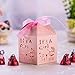 YOZATIA 50pcs Laser Cut Baby Carriage Favor Box Bomboniere Gift Candy Boxes Baby Shower Party Decoration, 2.2 x 2.2 x 2.2 Inches (Pink)