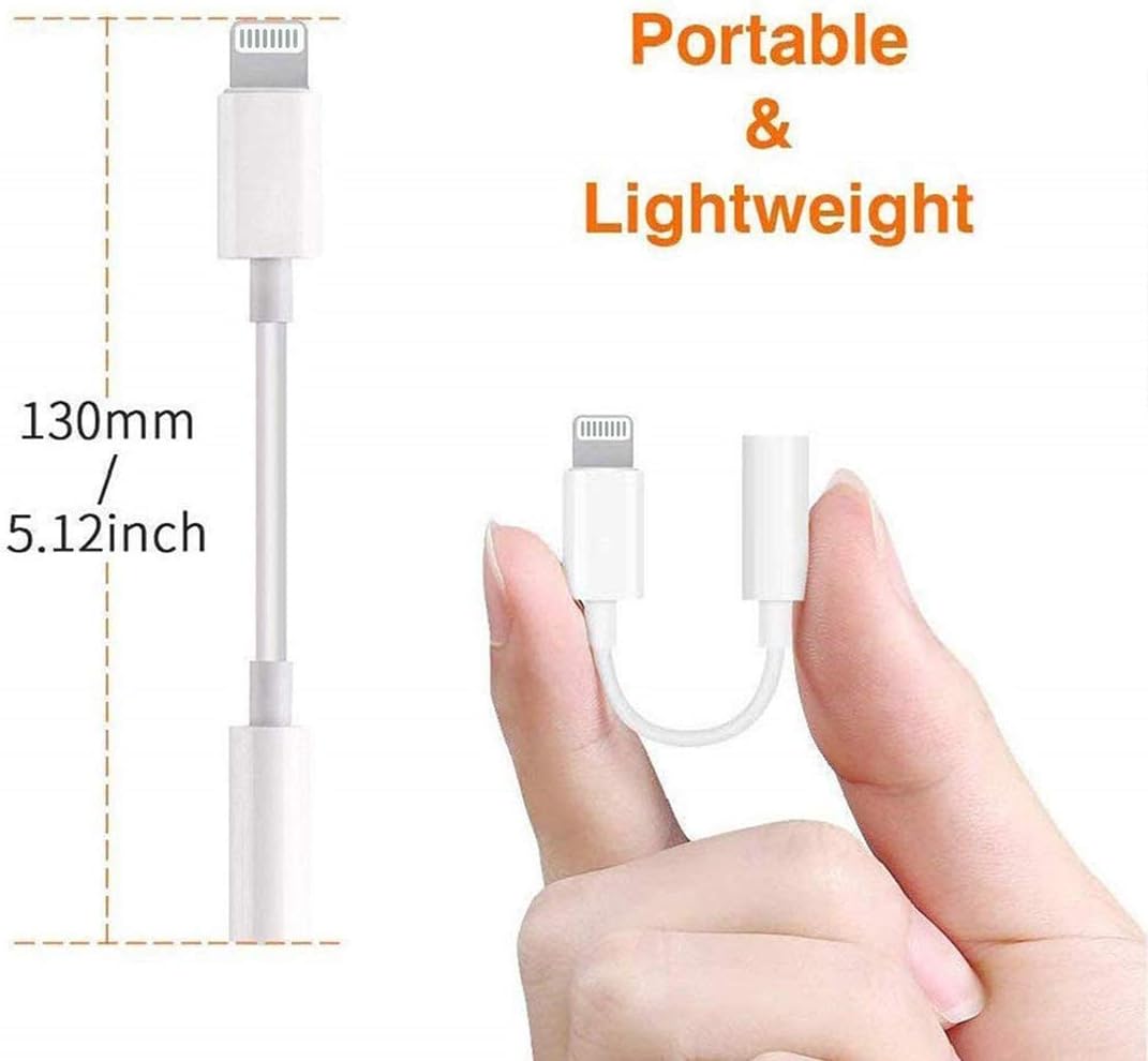 [Apple MFi Certified] Apple Lightning to 3.5 mm Earbuds/Headphones/Earphones Jack Adapter Cord Dongle Aux Cable Converter Accessories Compatible with iPhone 11/Xs/XR/X/8,7/8,7 Plus/ipad-IOS13-2 Pack