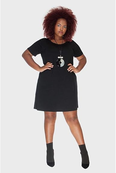 vestido trapézio plus size