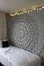 Marubhumi Indian Elephant Mandala Indian Traditional Hippie Cotton Tapestry, Black and White, 85 x 90 Inches primary