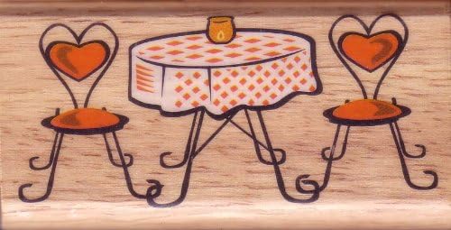 Romantic Dinner Table Valentine Rubber Stamp by Canadian Maple Collections