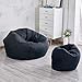 Aonier Fuf Soft Cotton Filled Cotton Bean Bag Chair for Kids Large Black Lenox Shredded Soft Silk Wadding Filling (Large, Black)