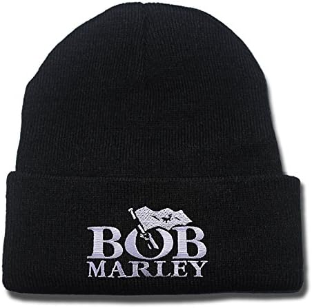 HEJIAXIN Bob Marley Logo Beanie Fashion Unisex Embroidery Beanies Skullies Knitted Hats Skull Caps
