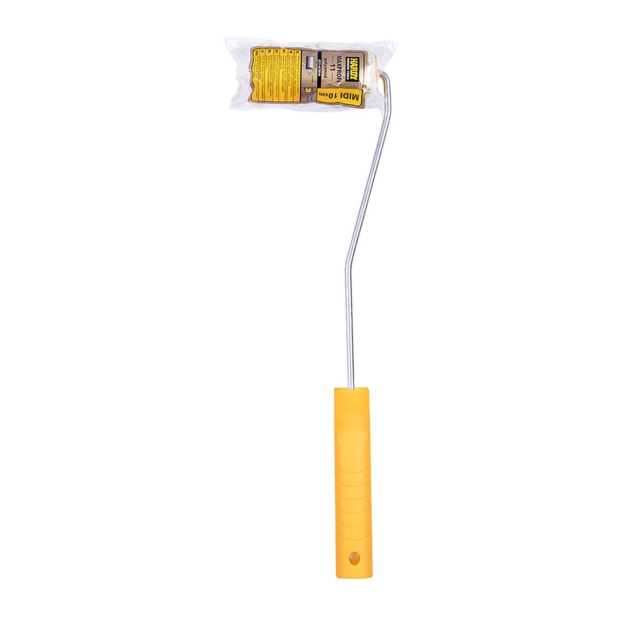 HARDY WORKING TOOLS A0180-550000 Paint Roller and Paint Roller Polyester Pile Height 12 mm Length 10 cm Diameter 30 mm White/Yellow