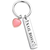 ZNOSVEI Nail Boss Thank You Keychain Manicurist Graduation Keychain Manicurist Artist Jewelry
