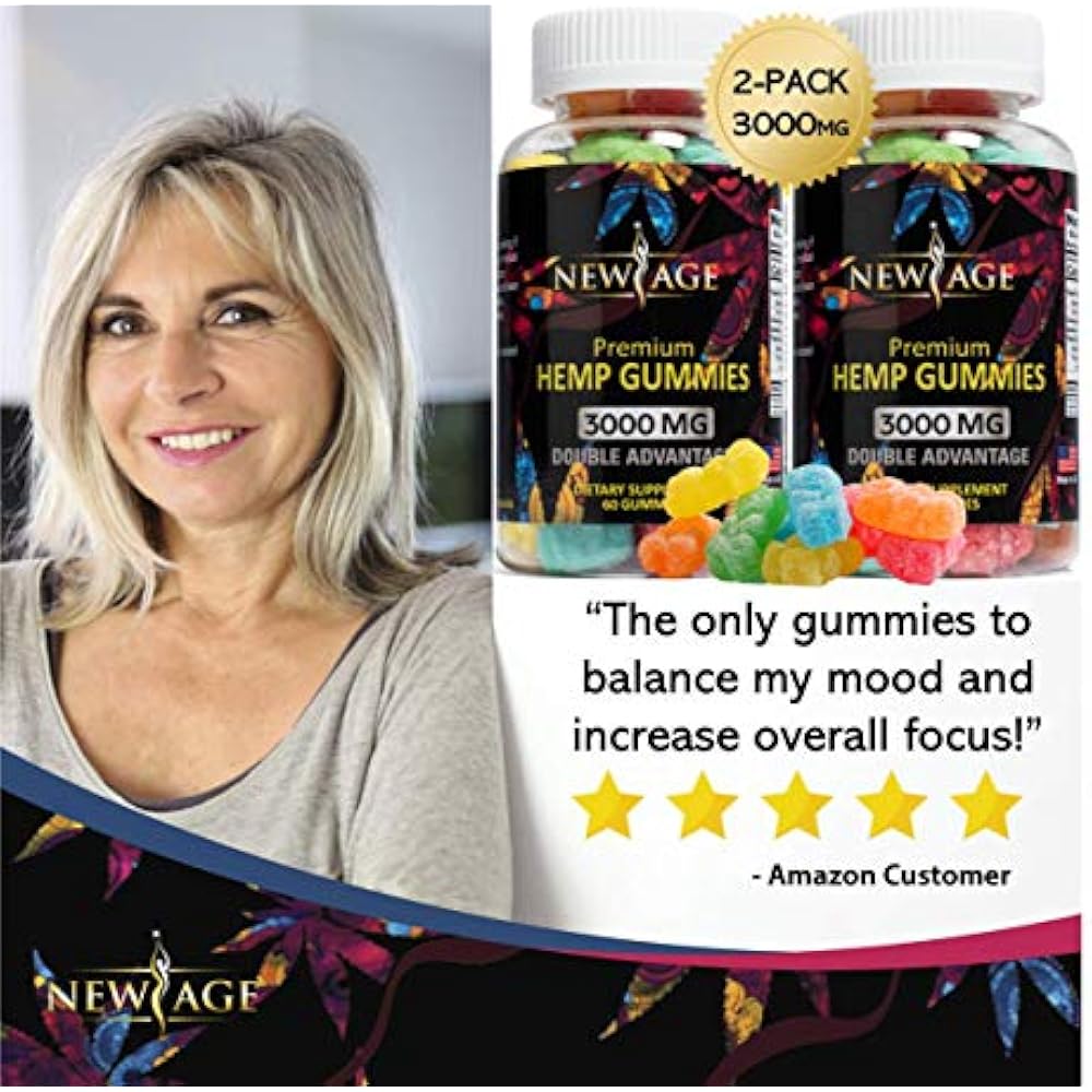 (2 Pack) New Age Naturals Advanced Hemp Big Gummies 3000mg 120ct 100